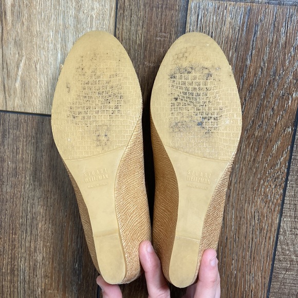 Stuart Weitzman Bucalima Tan Wedges Buckle Detail 5? - Picture 9 of 12
